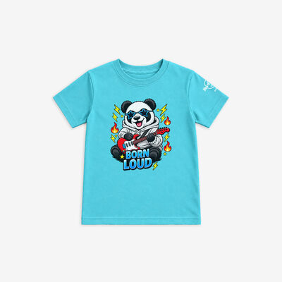 Toddler Fit Jammin Panda Tee in Caribbean